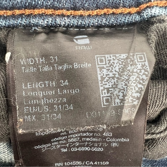 G-Star Raw 3301 Deconstructed Skinny Denim Jeans Size 31 x 34 Men's - Picture 2 of 5